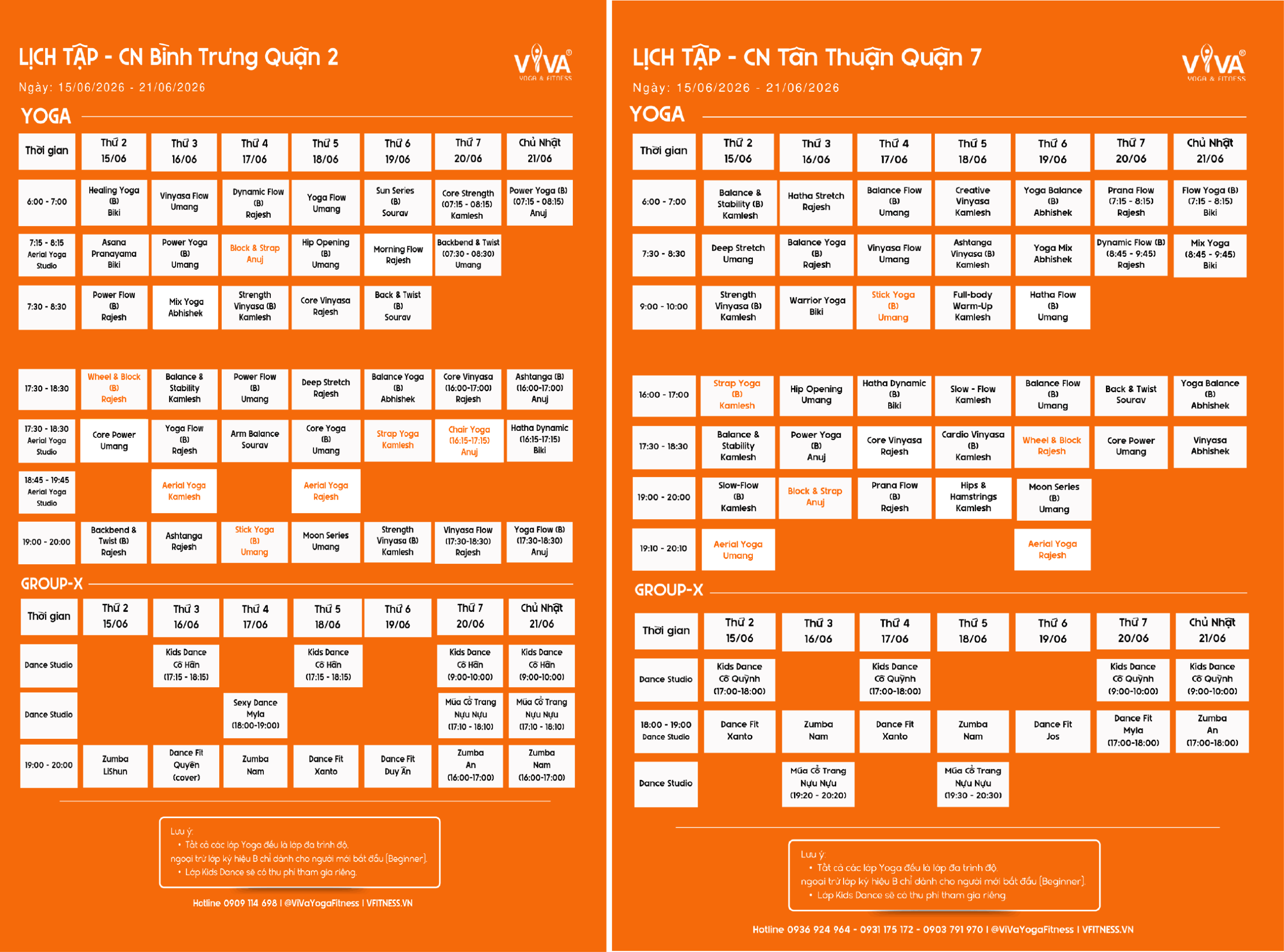 KÍNH GỬI QUÝ HỘI VIÊN LỊCH TẬP TUẦN 𝟏𝟓/𝟎𝟔/𝟐𝟎𝟐𝟔 - 𝟐𝟏/𝟎𝟔/𝟐𝟎𝟐𝟔