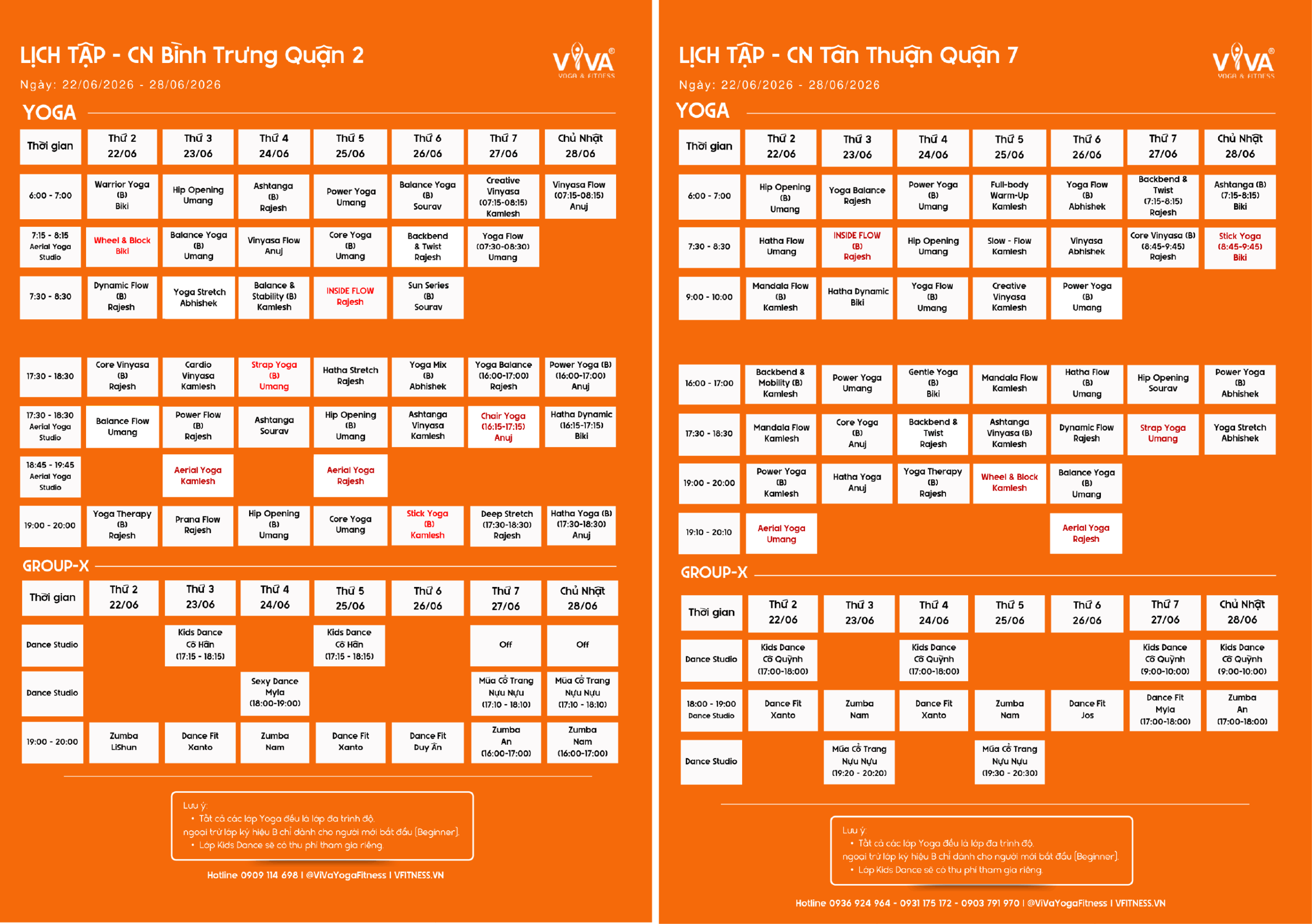 KÍNH GỬI QUÝ HỘI VIÊN LỊCH TẬP TUẦN 𝟐𝟐/𝟎𝟔/𝟐𝟎𝟐𝟔 - 𝟐𝟖/𝟎𝟔/𝟐𝟎𝟐𝟔